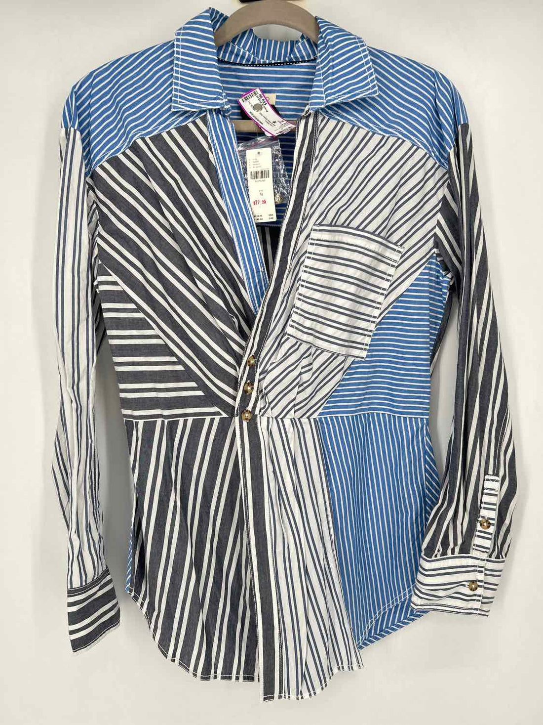 Pilcro Size M Blue & White Striped NWT Long Sleeve