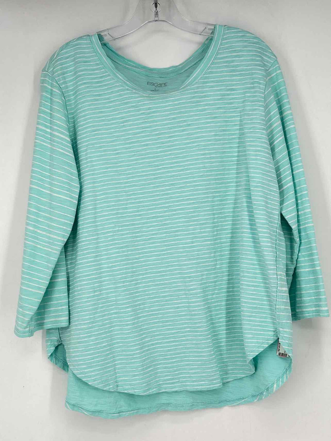 Escape By Habitat Size L Aqua & White Striped Long Sleeve