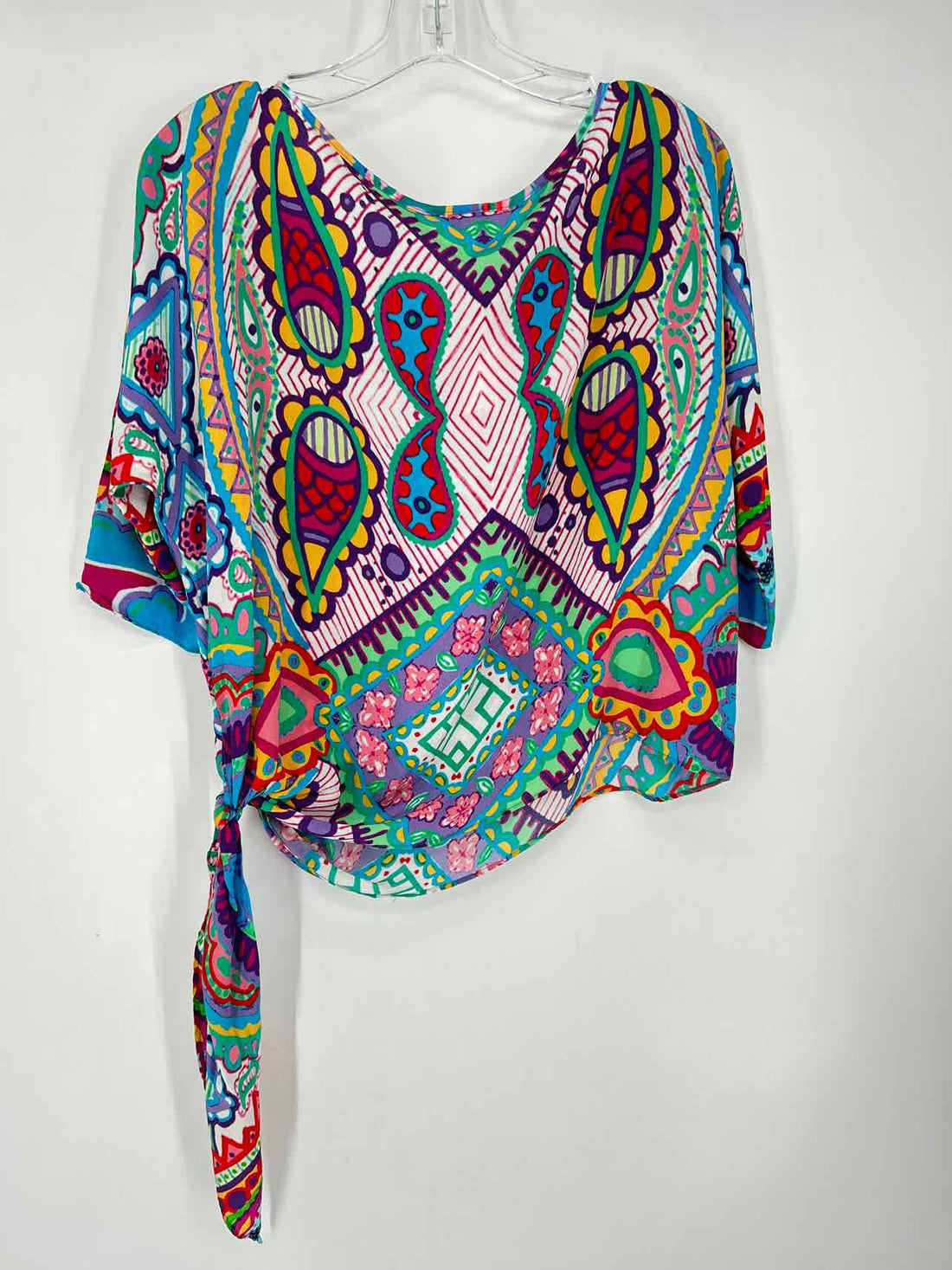 Analili Size L Multi Color Silk Long Sleeve