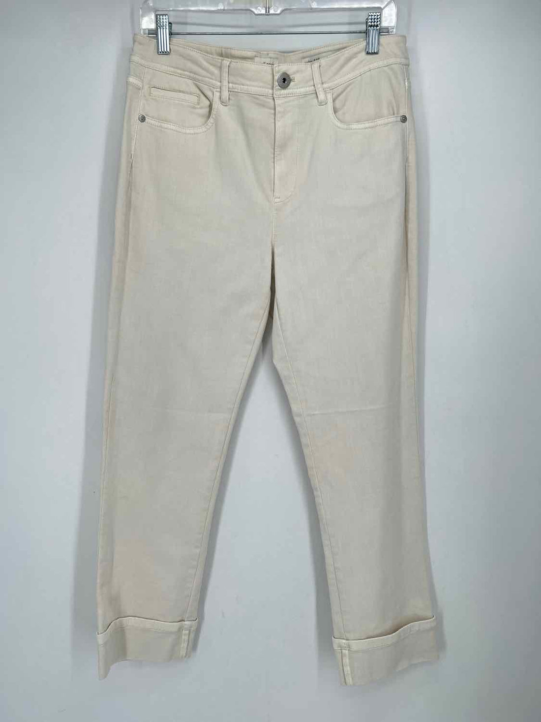 J Jill Size 8R White Denim Pants