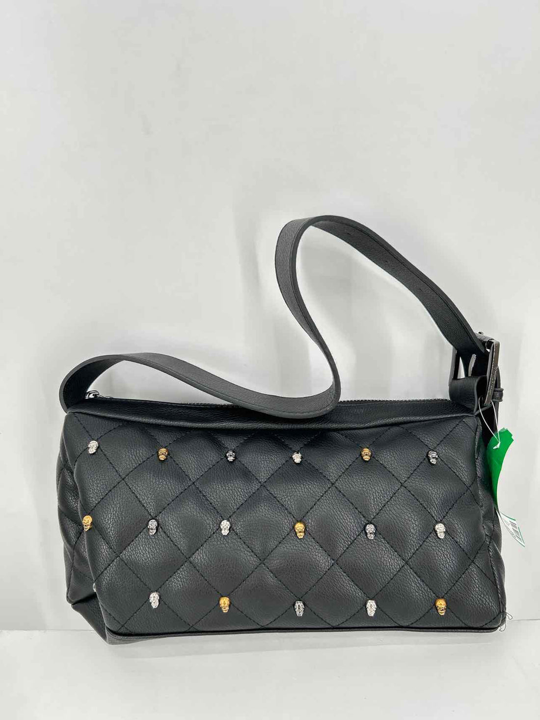 Betsey Johnson Black Quilted Faux Leather Pre Owned Shoulder