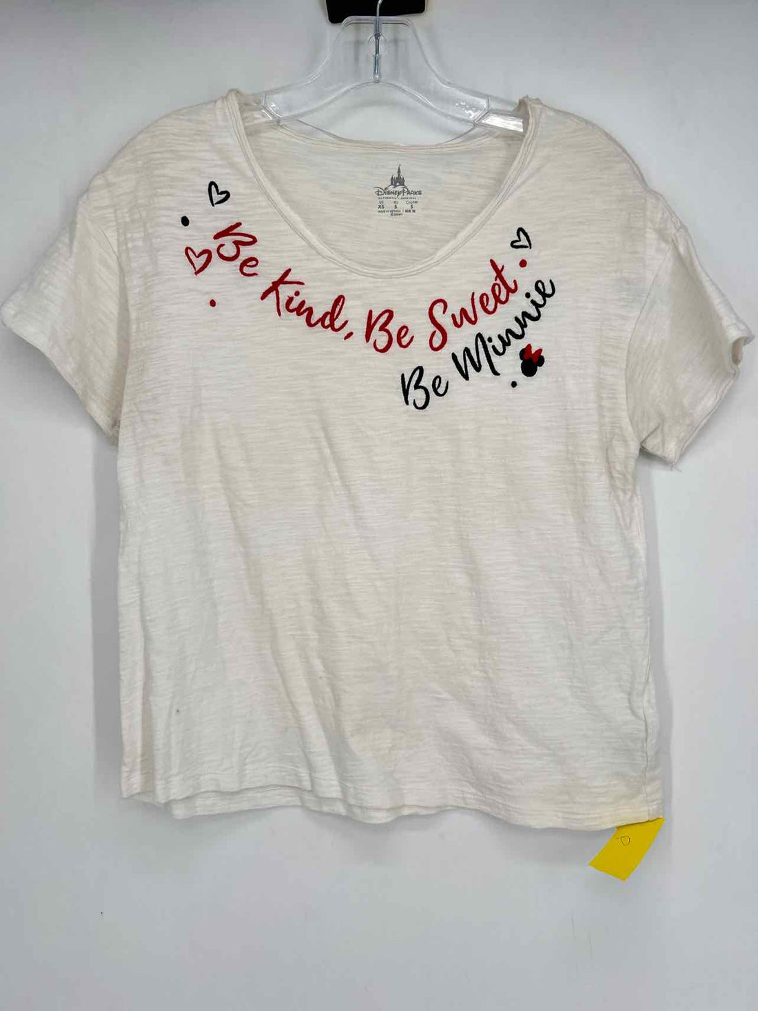 Disney Size XS White Print Short Sleeve
