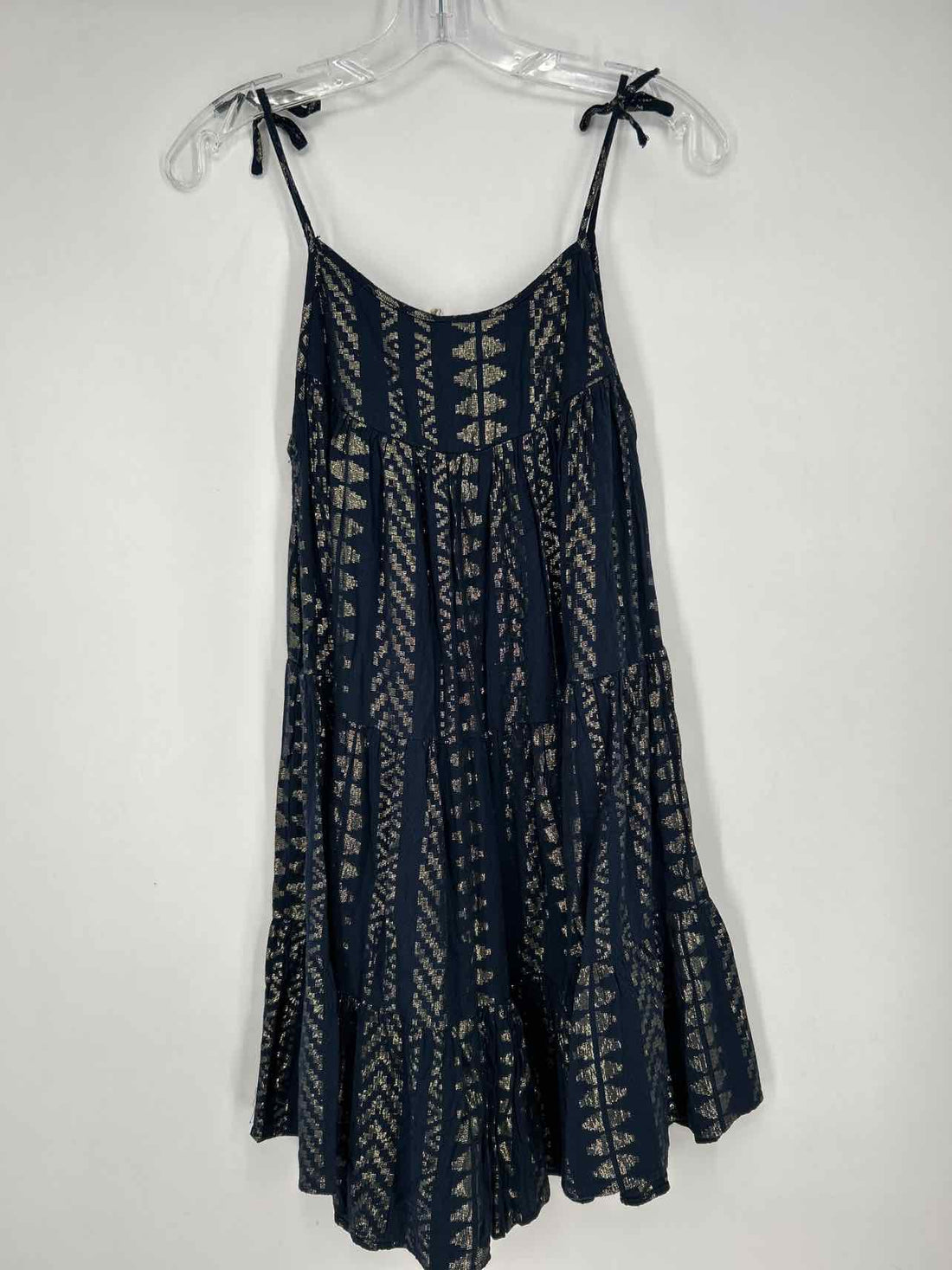 Elan Size M Navy & Gold Sleeveless Dress
