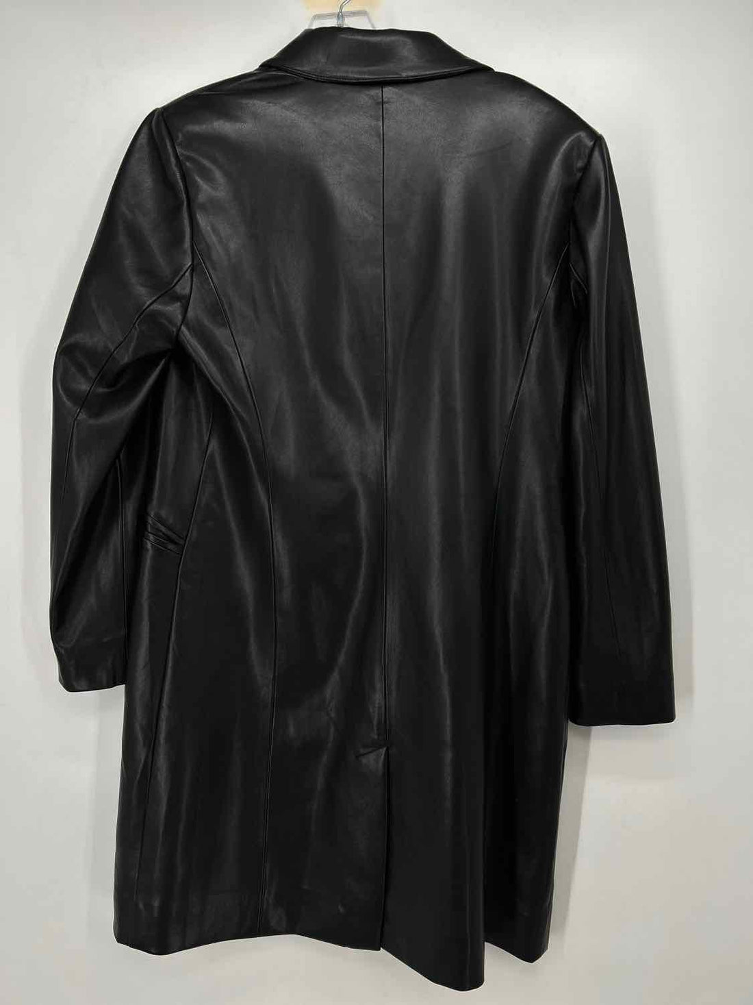 Chicos Size 1.5(L) Black Faux Leather NWT Coat