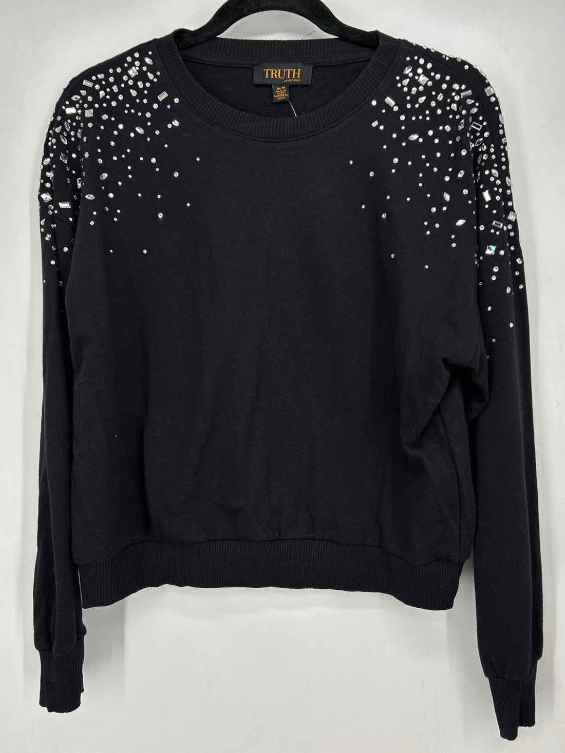 Truth Size M Black Rhinestone Sweatshirt