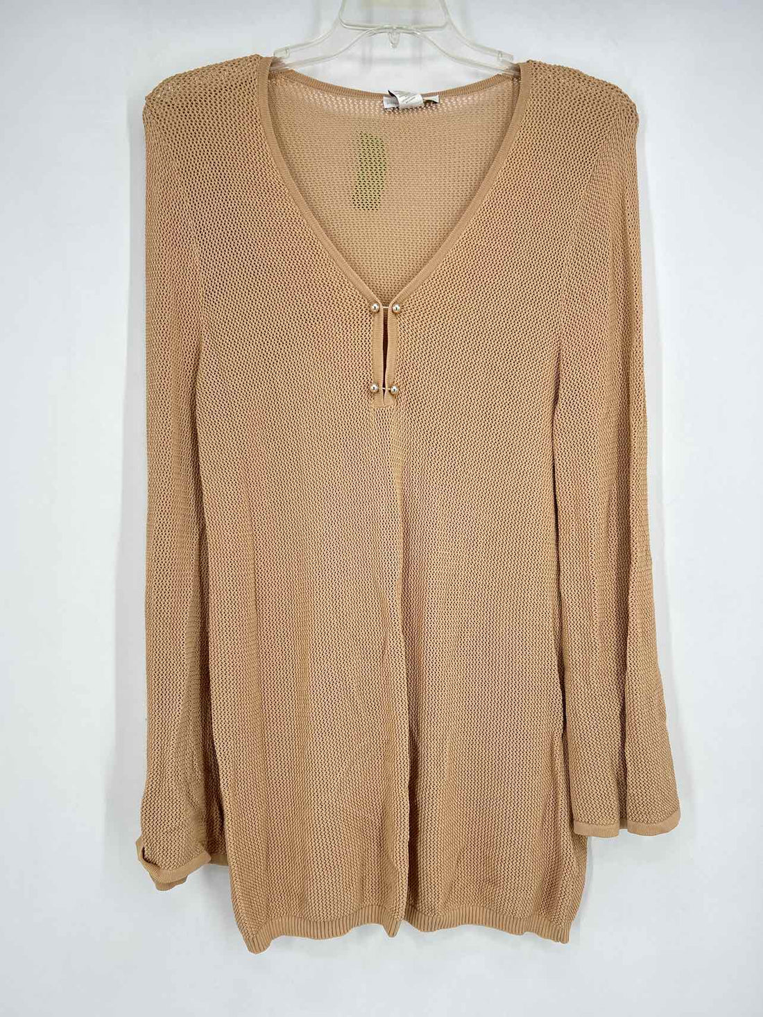 House of Harlow 1960 Size L Khaki Open Knit Long Sleeve