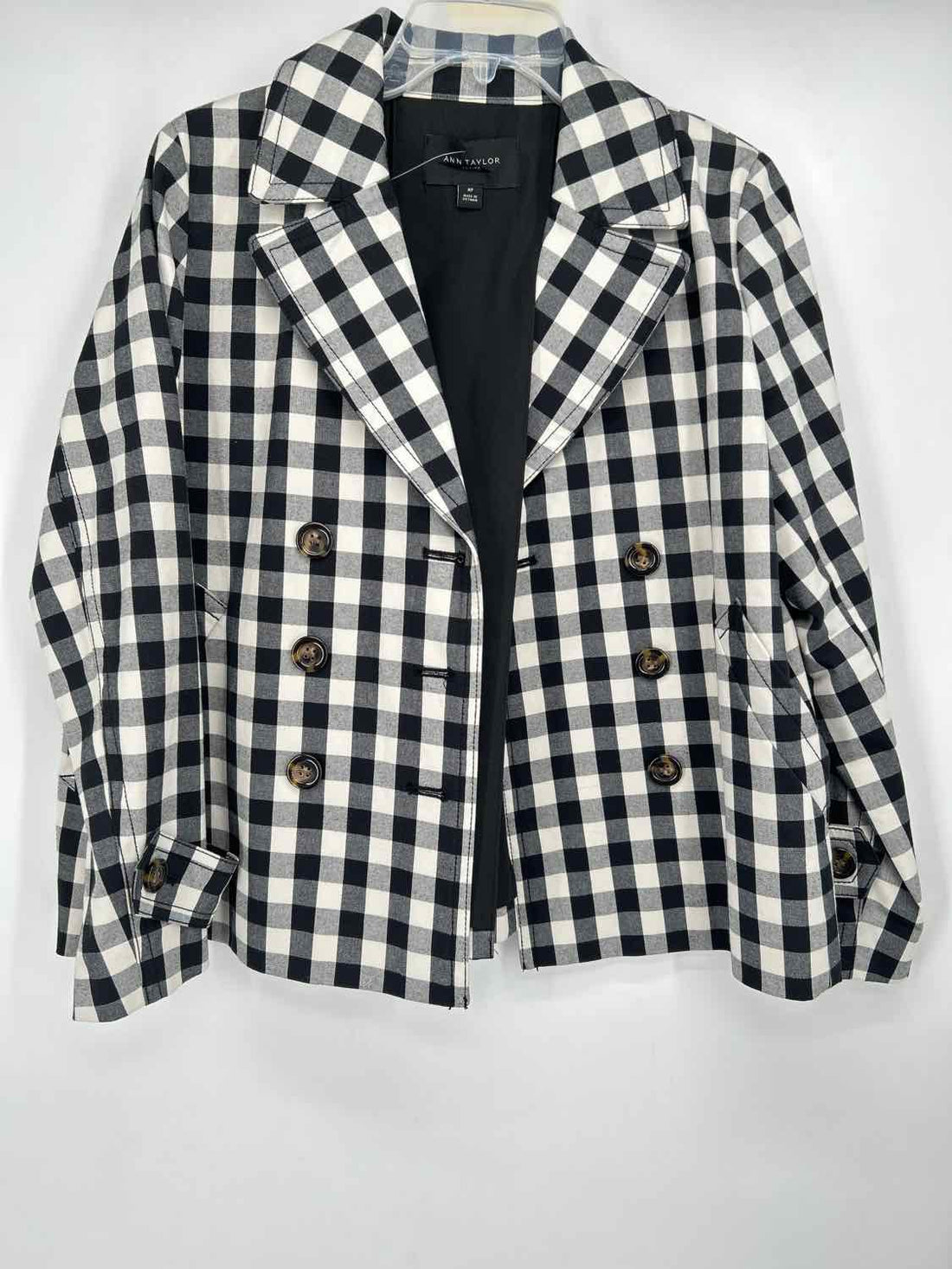 Ann Taylor Size MP Black & White Checkered Jacket