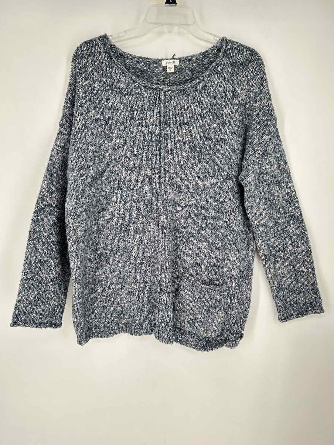 Pure Jill Size M Navy & White Marled Sweater