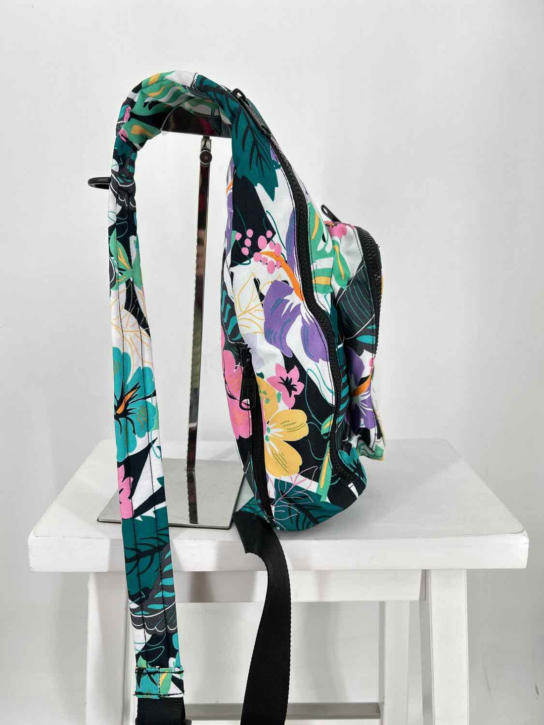 Vera Bradley Black & White Floral Sling Bag Backpack