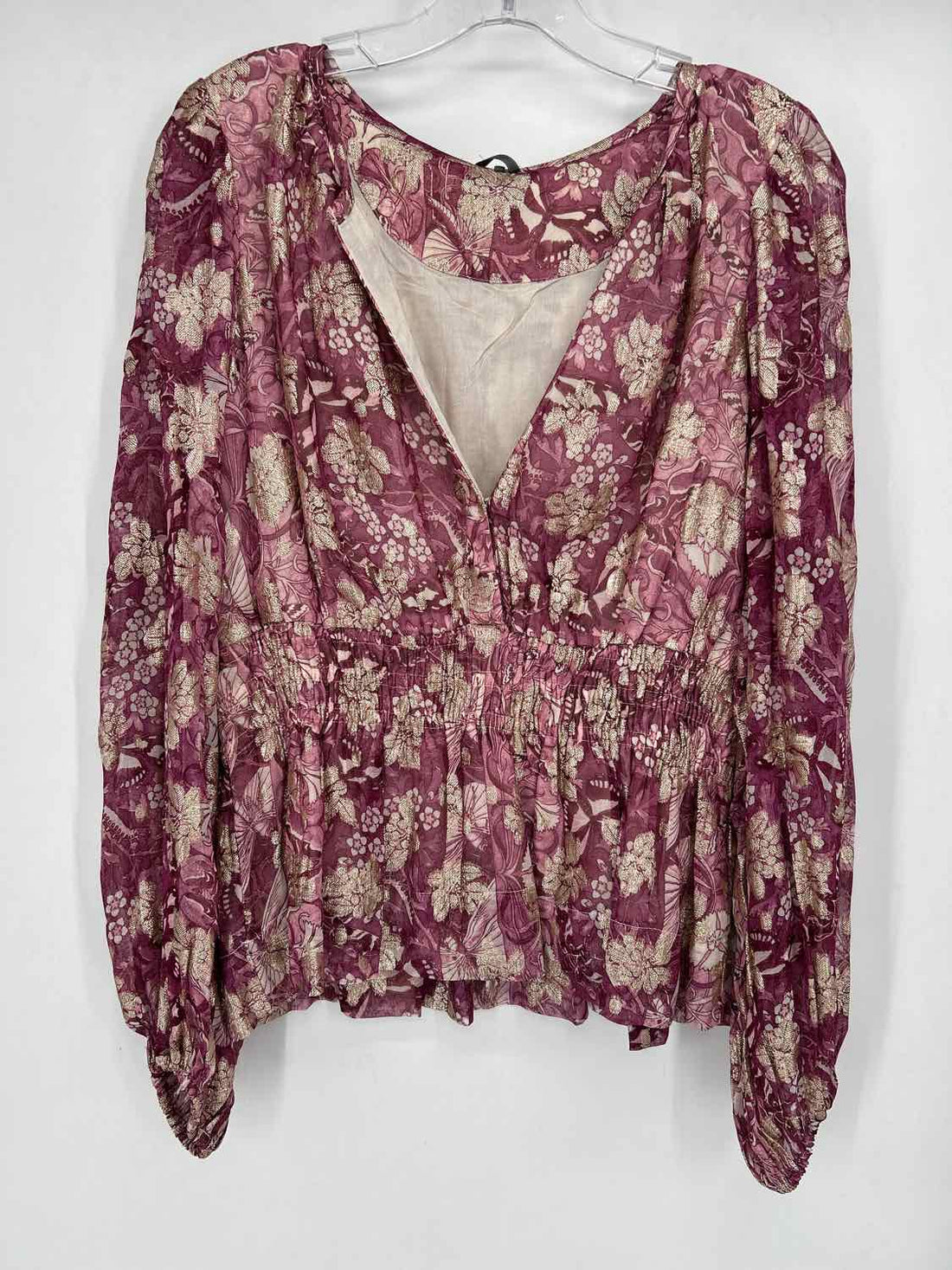 By Anthropologie Size L Pink Floral NWT Long Sleeve