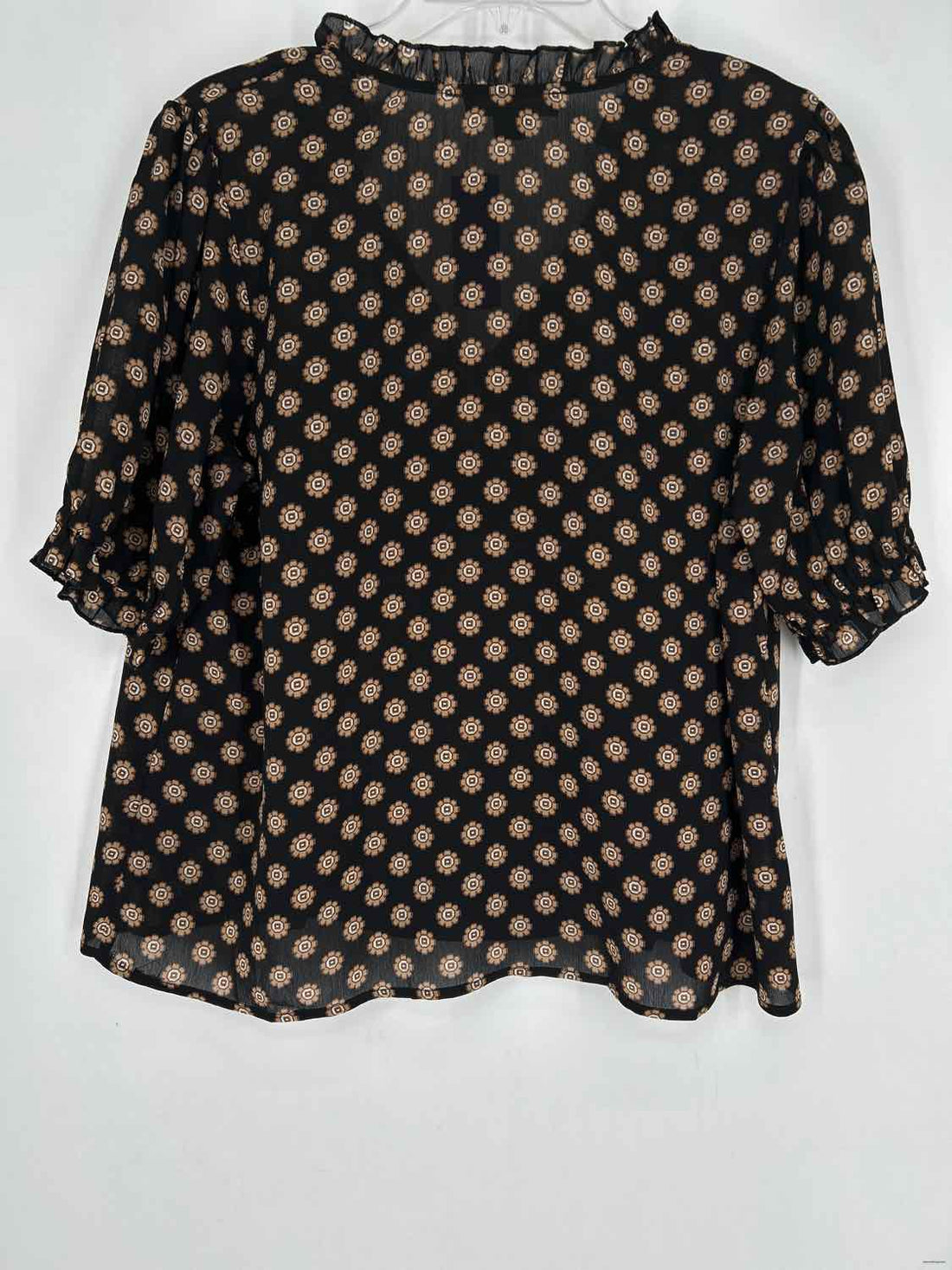 Sanctuary Size M Black & Tan Print Short Sleeve