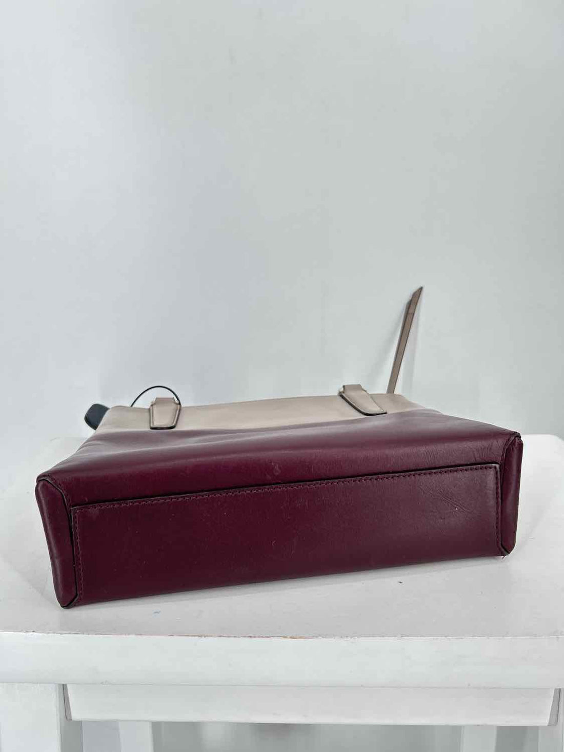 Coach Mini Borough Bag in Oxblood & taupe Leather Clutch