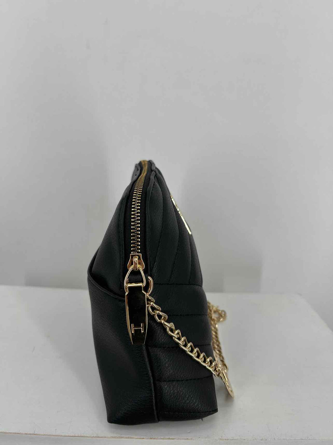 Halston Black Faux Leather Crossbody