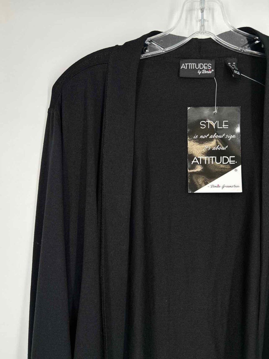 Attitudes Size 1X Black NWT Cardigan