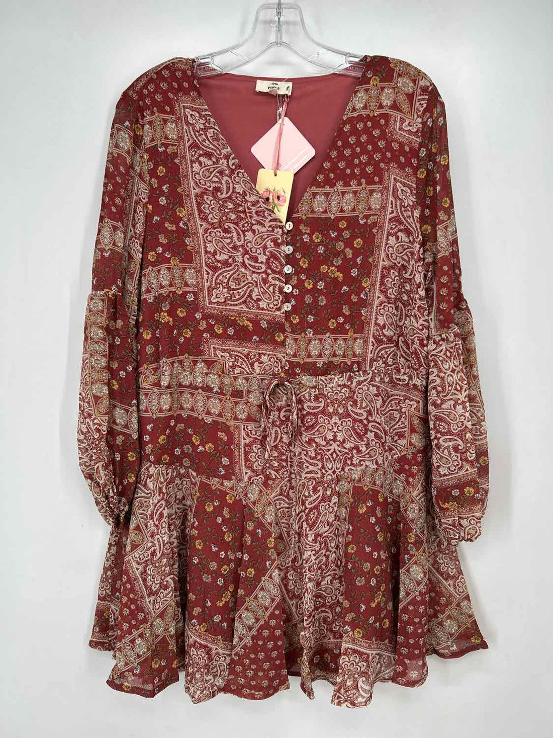 Entro Size S Rose & Beige Print NWT Dress