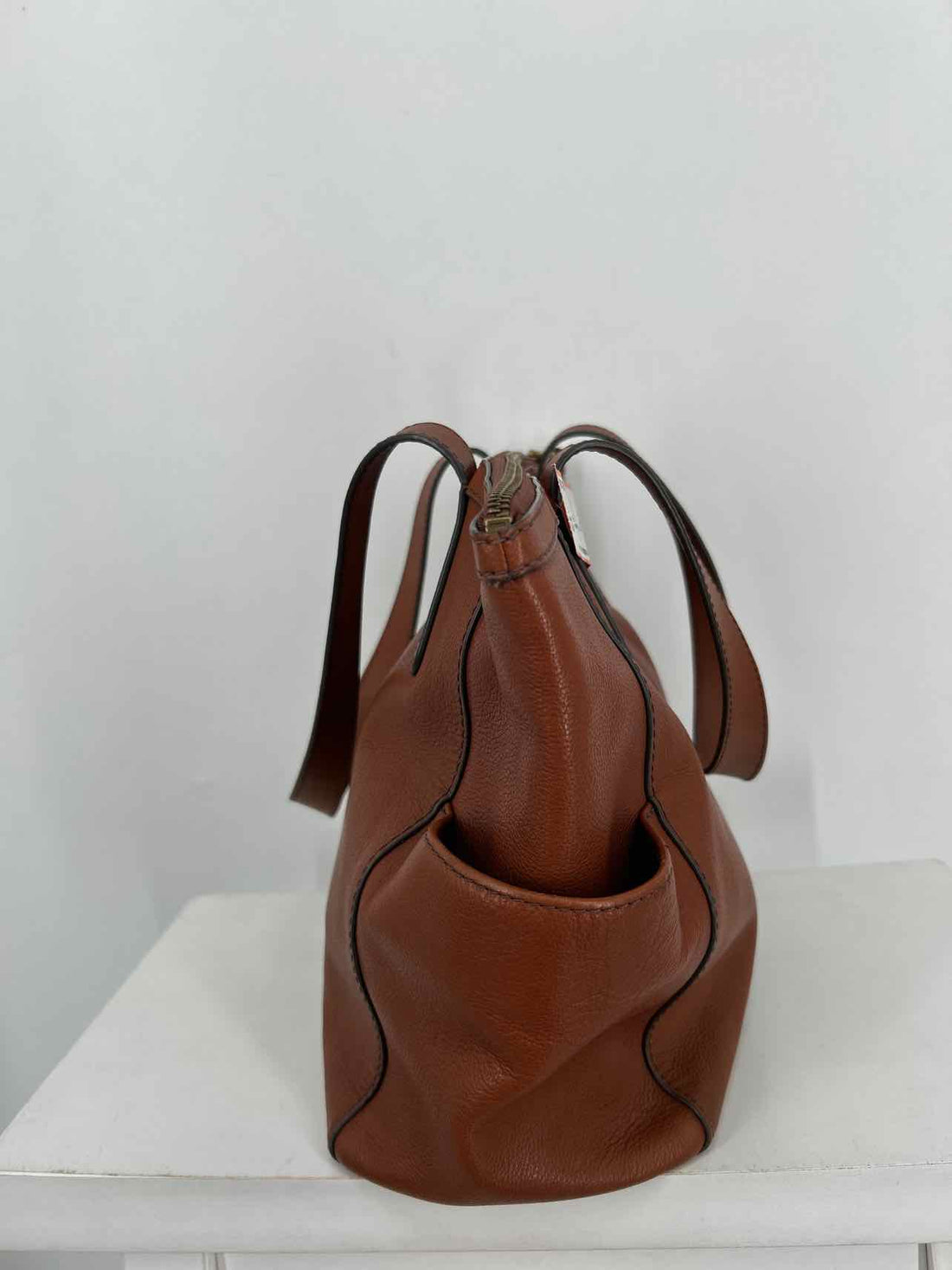 Fossil Cognac Leather Pre Owned Tote