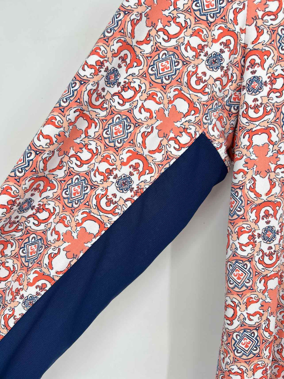 Cabana Life Size M White & Orange Print Long Sleeve