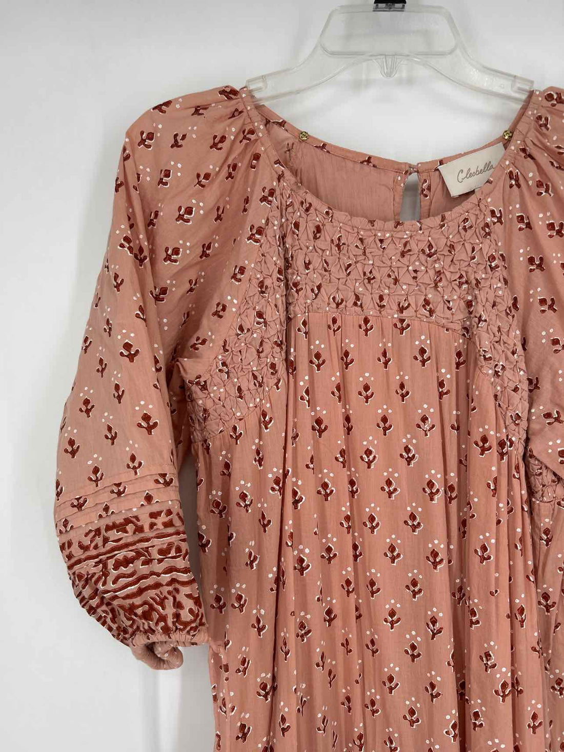 Cleobella Size S Pink Print Long Sleeve Dress