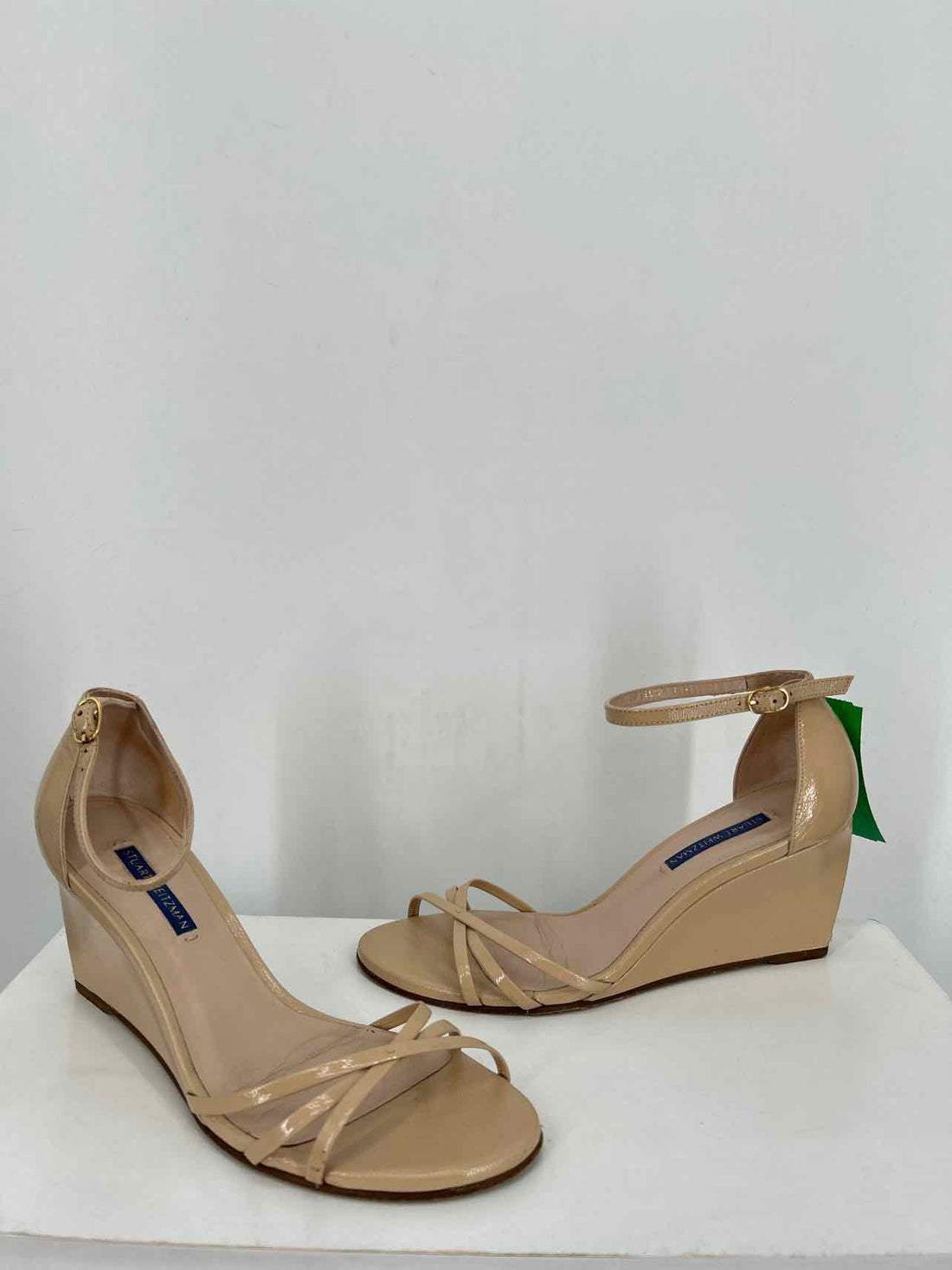 Stuart Weitzman Women Size 8 Nude Patent Leather Wedges