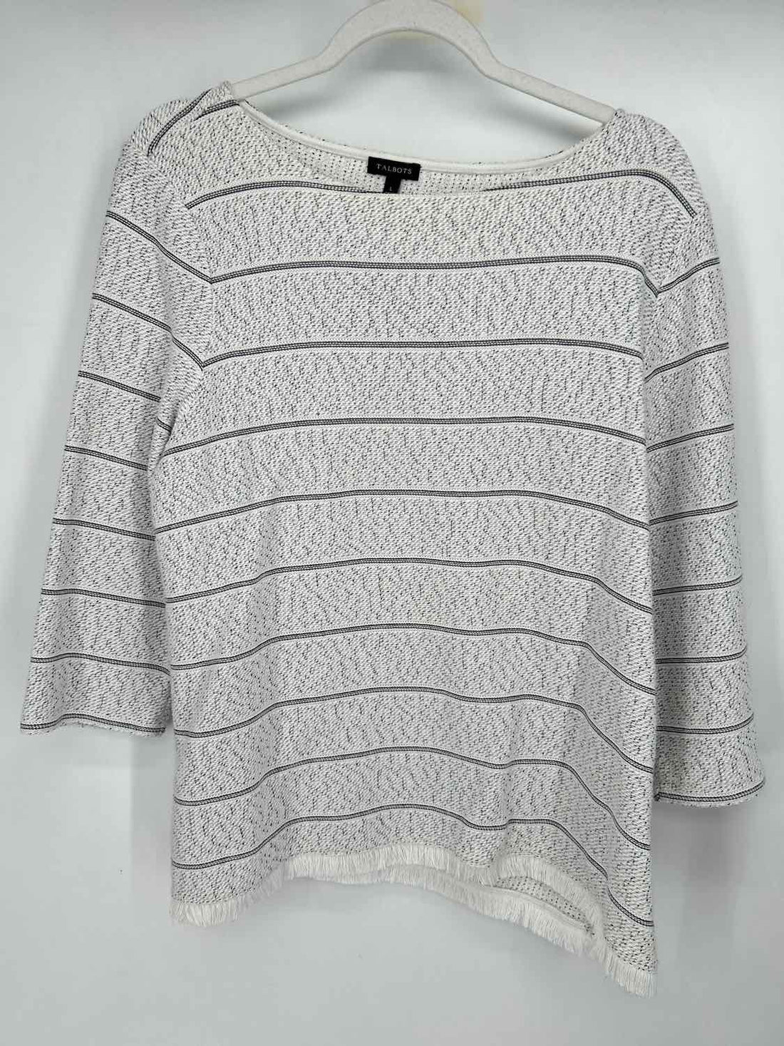 Talbots Size L White & Black Sweater