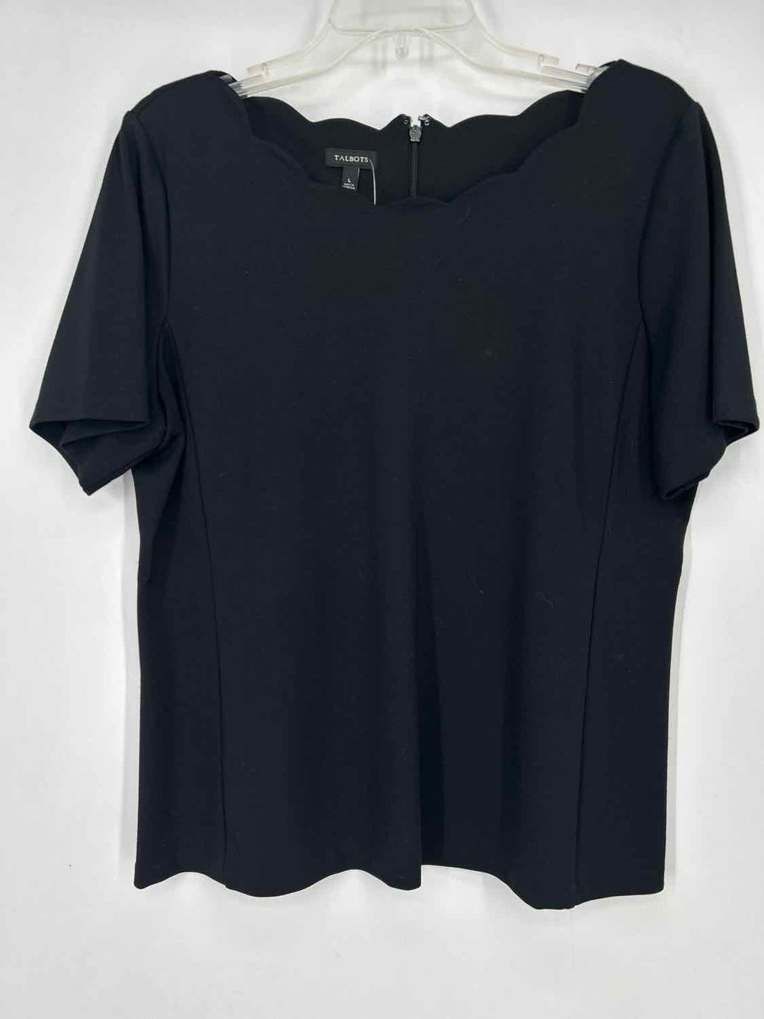 Talbots Size L Black Short Sleeve