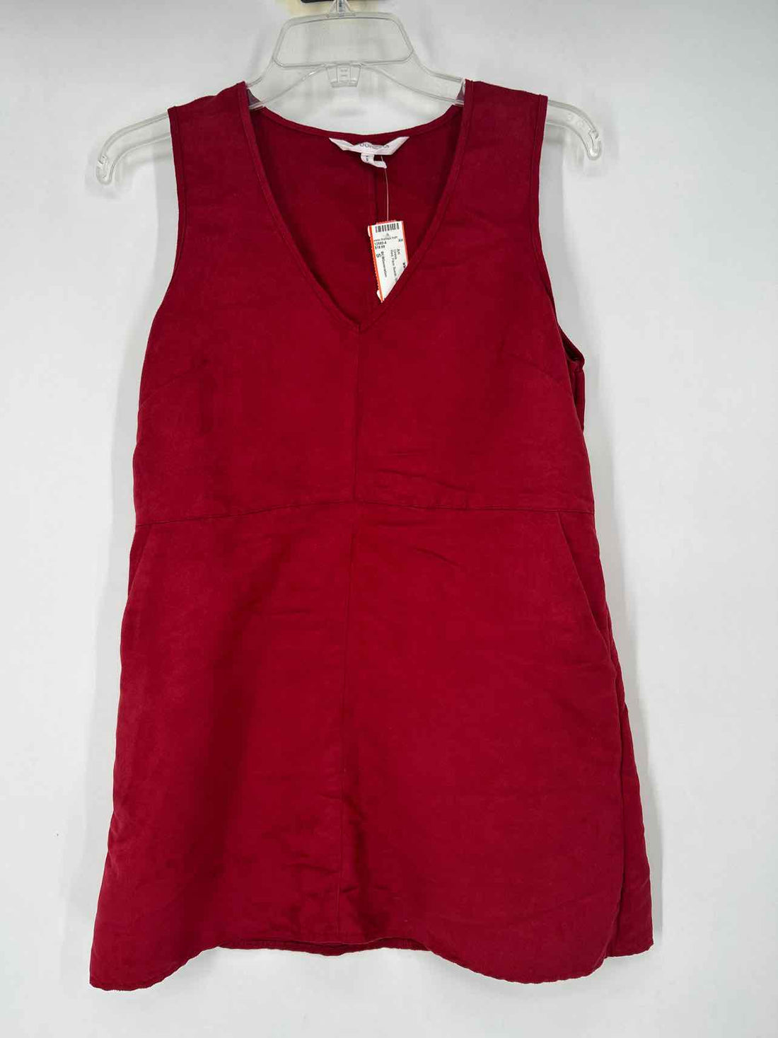 BCBGeneration Size S Red Faux Suede Sleeveless Dress