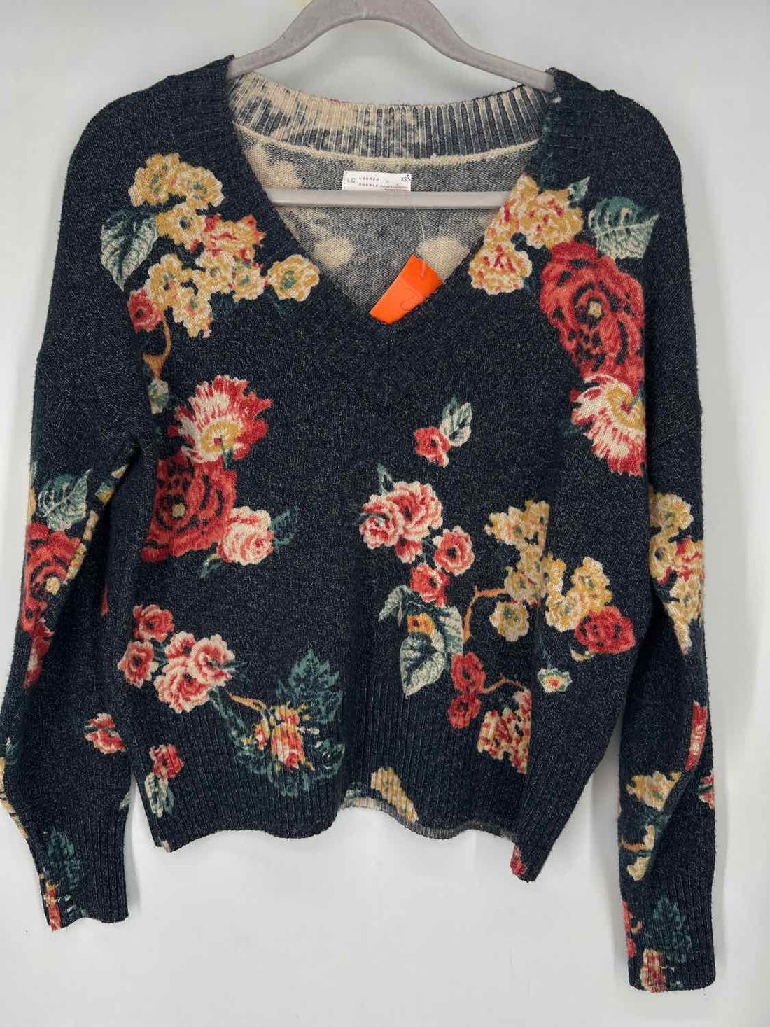 Lauren Conrad Size XS Blue Floral Sweater