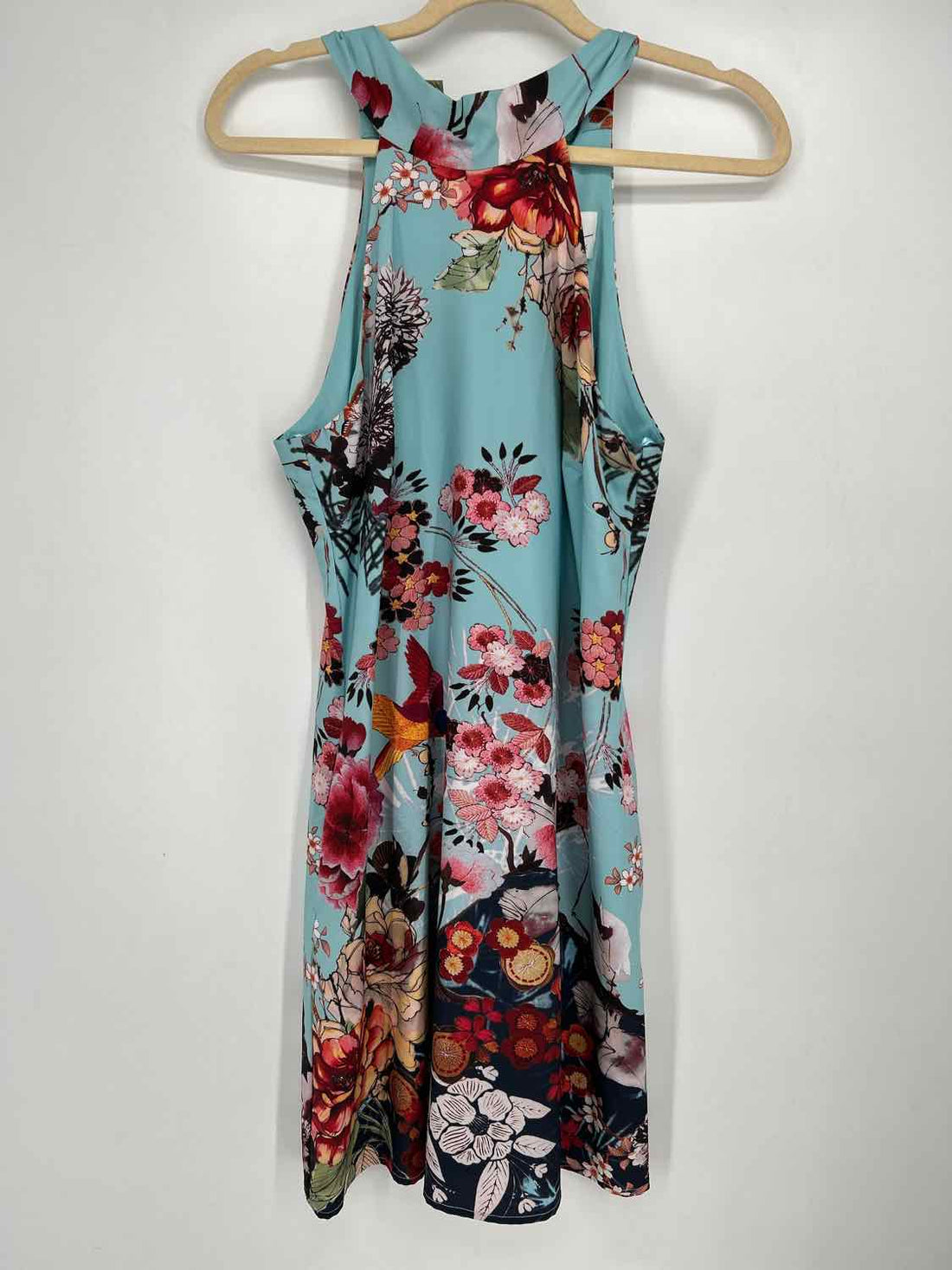 Nicole Miller Size 6 Light Blue Print Sleeveless Dress
