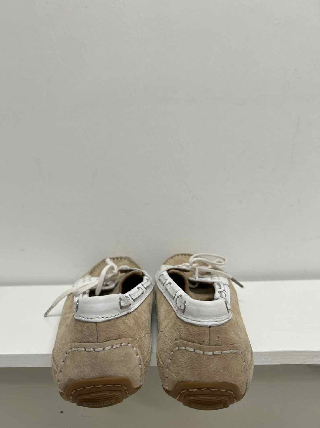 Sebago Women Size 8.5 Khaki & White Suede Loafers