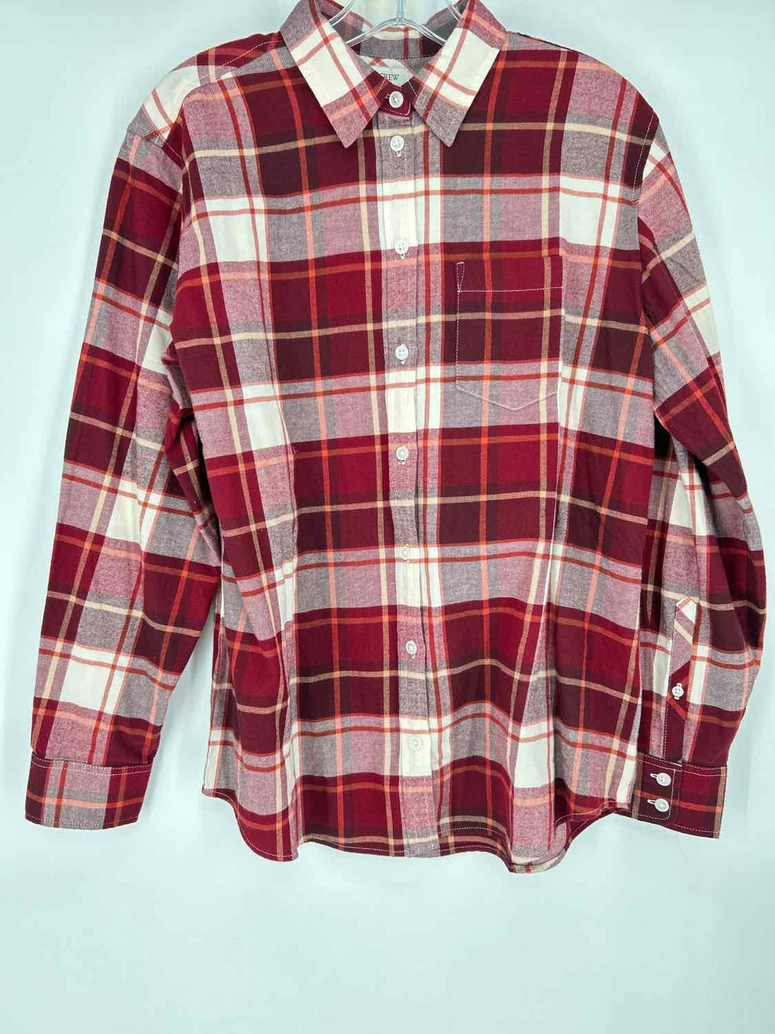 J Crew Size S Maroon Plaid Long Sleeve