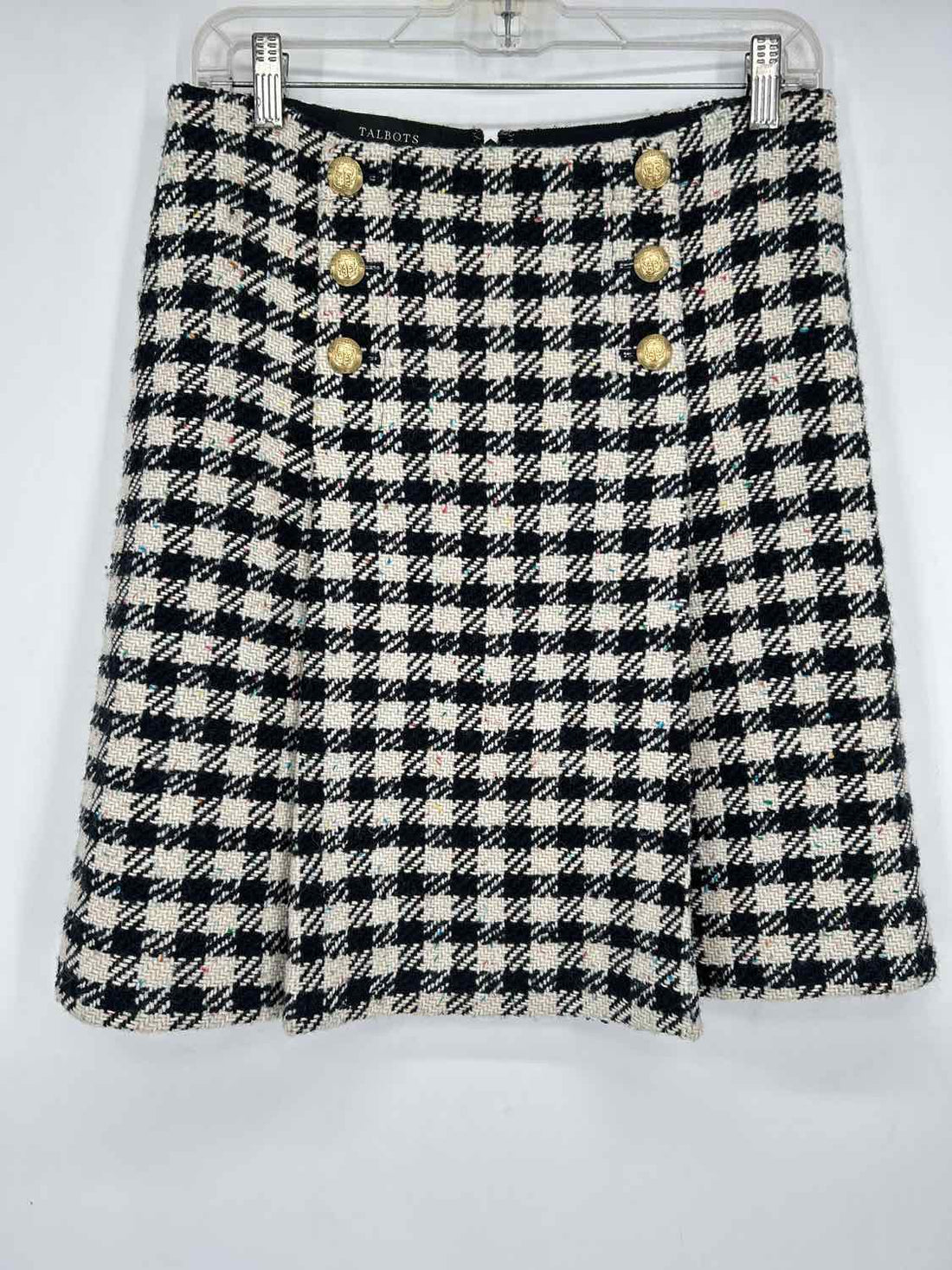 Talbots Size 4 White & Black Print Wool Blend Skirts