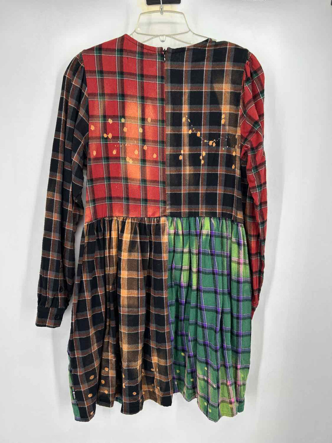 Teddy Fresh Size M brown, green & red plaid Long Sleeve Dress