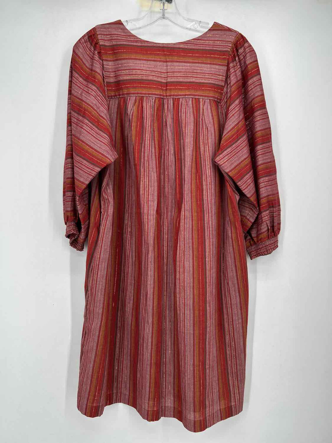 Garnet Hill Size M Maroon Striped Shimmer NWT Dress