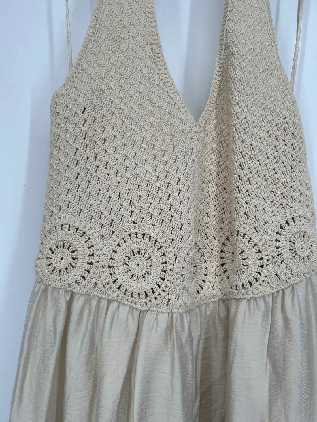 Loft Size 6 Beige Crochet Dress