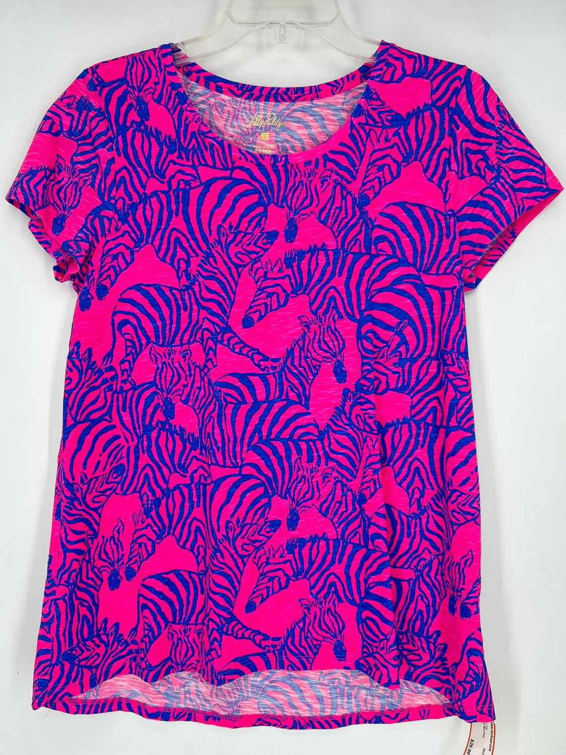 Lilly Pulitzer S Neon Pink & Blue Print Lilly Pulitzer Top