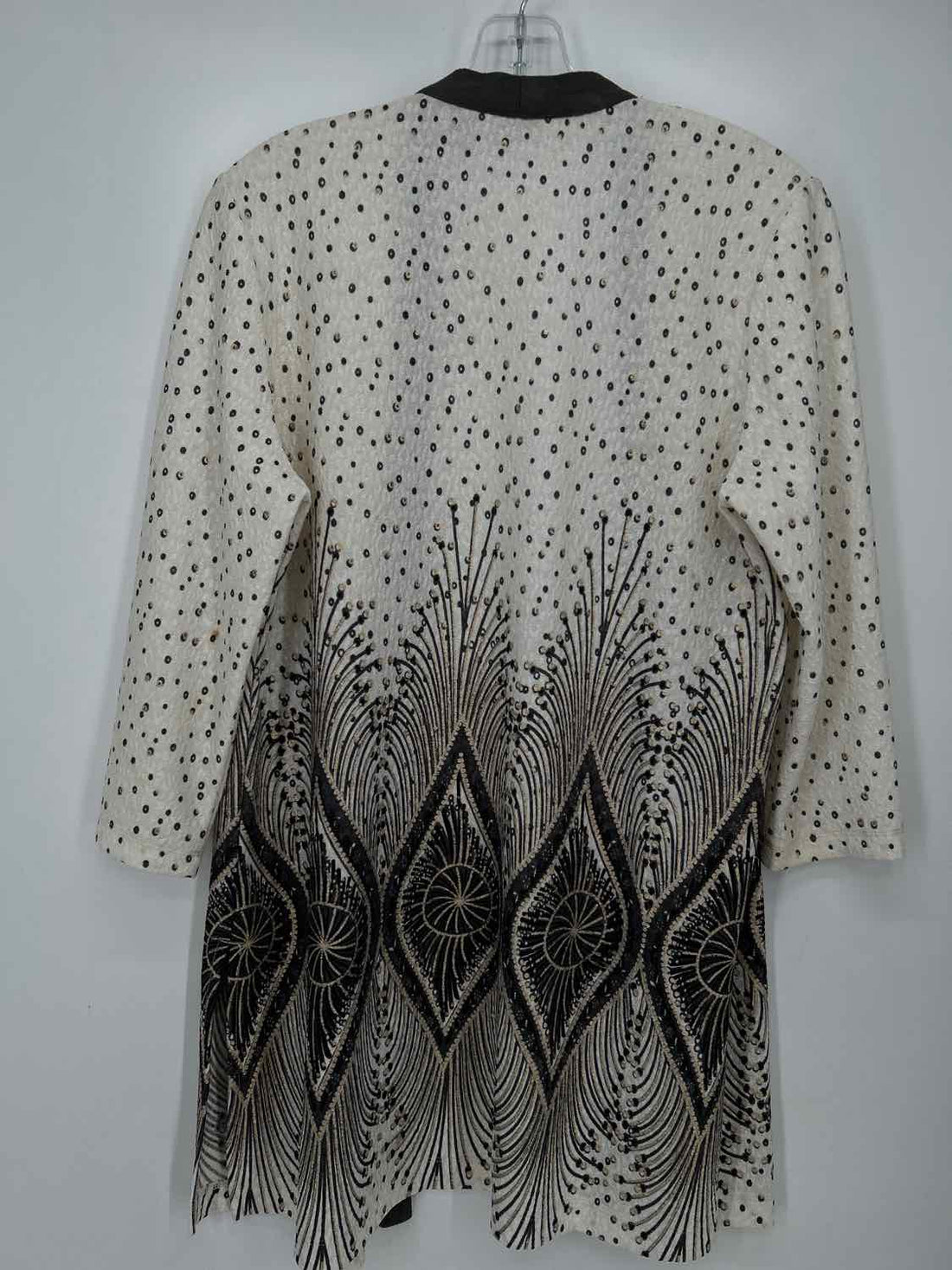 Chicos Traveler's Size 1/M Gray & White Cardigan