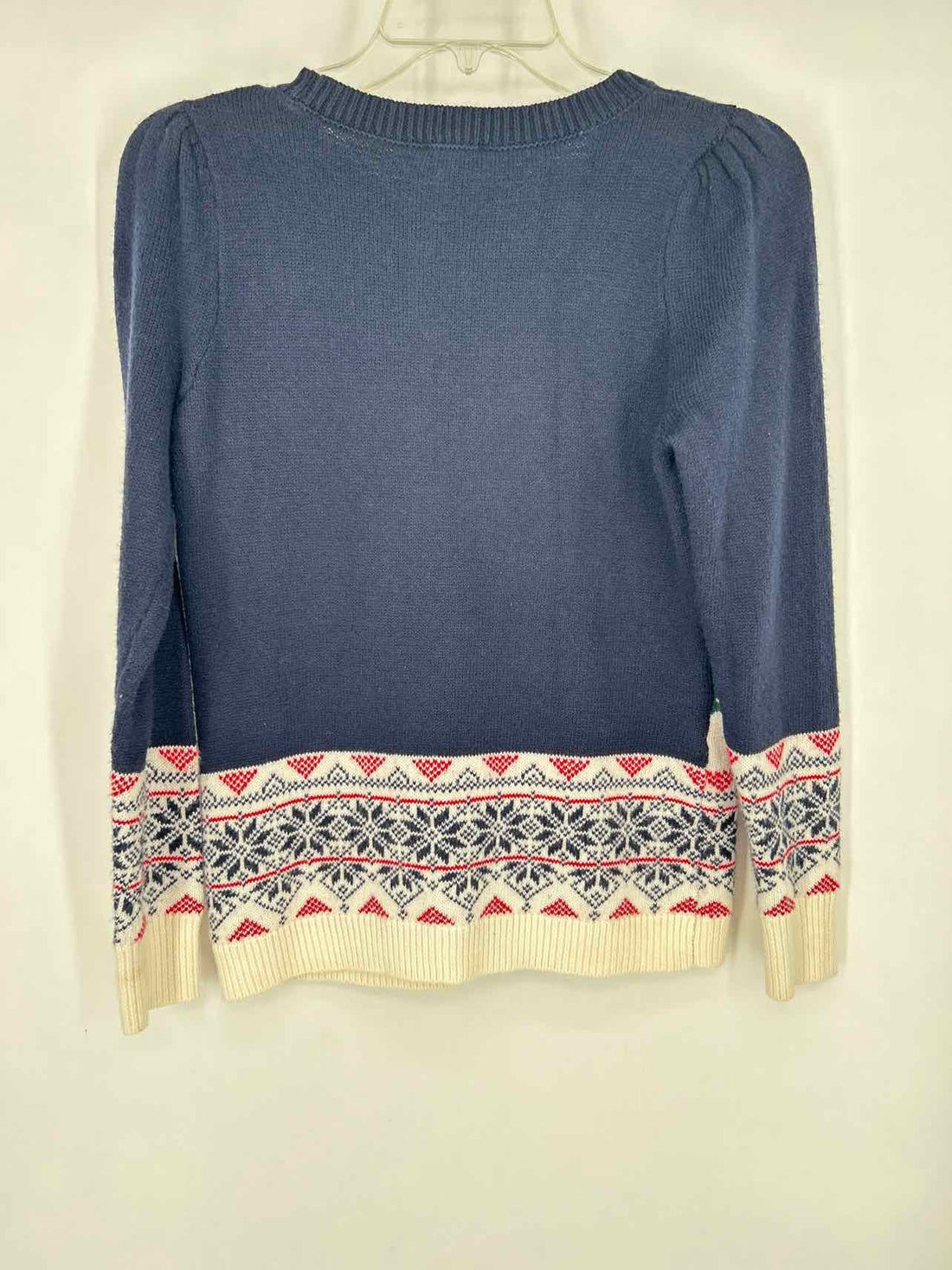 Talbots P Navy & White Print Sweater Holiday