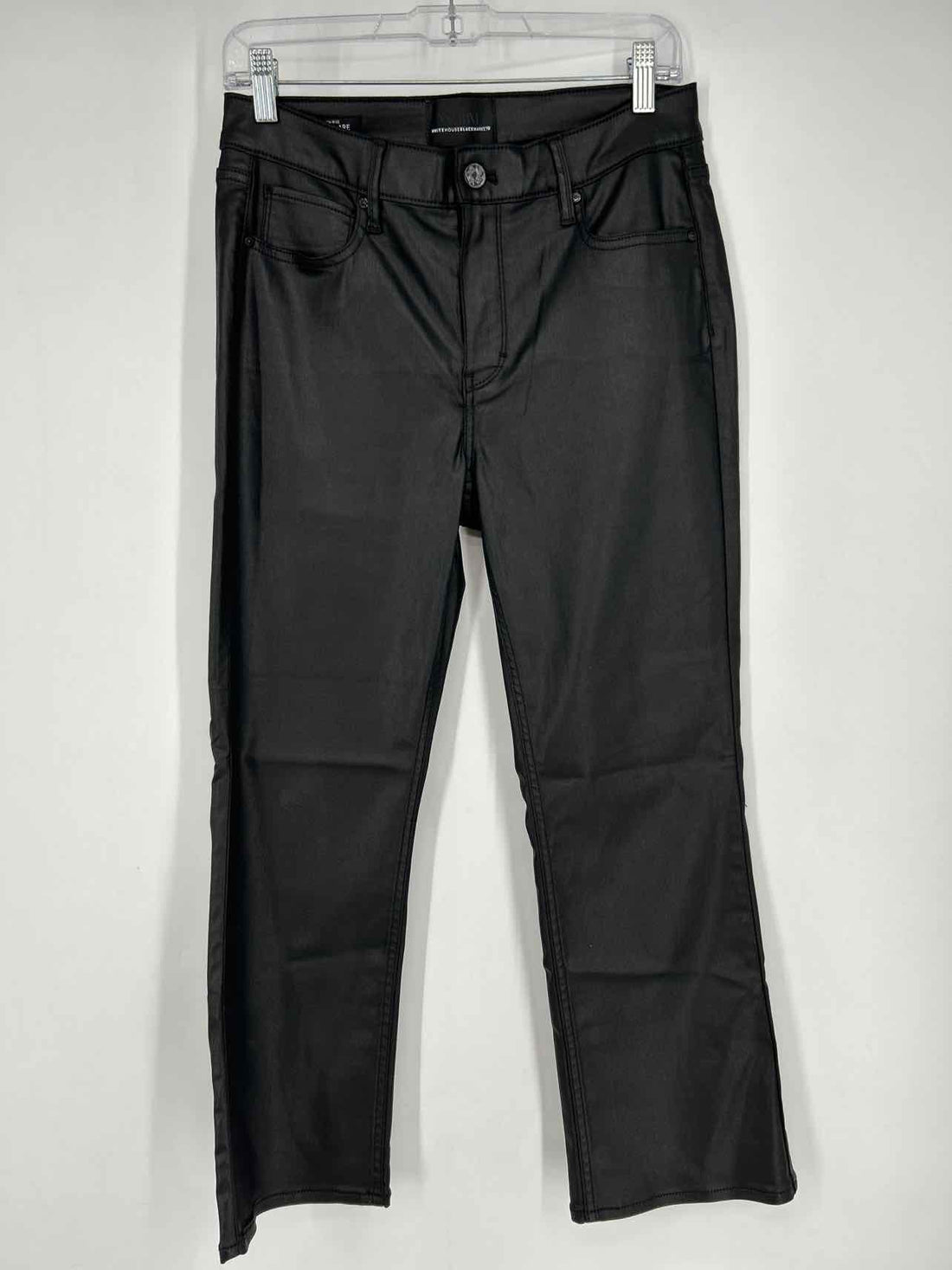 White House Black Market Size 6 Black Coated Denim Jeans