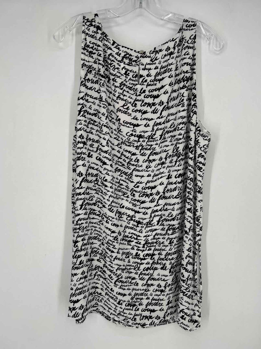 Chicos Size 3 (XL) White & Black Sleeveless Sleeveless