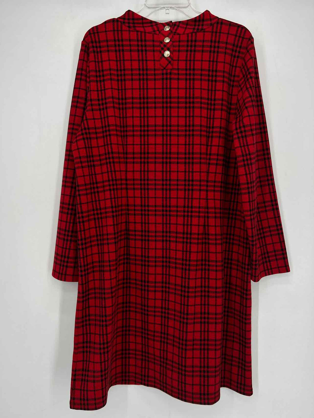 Talbots Size XLP Red & Black Plaid Dress