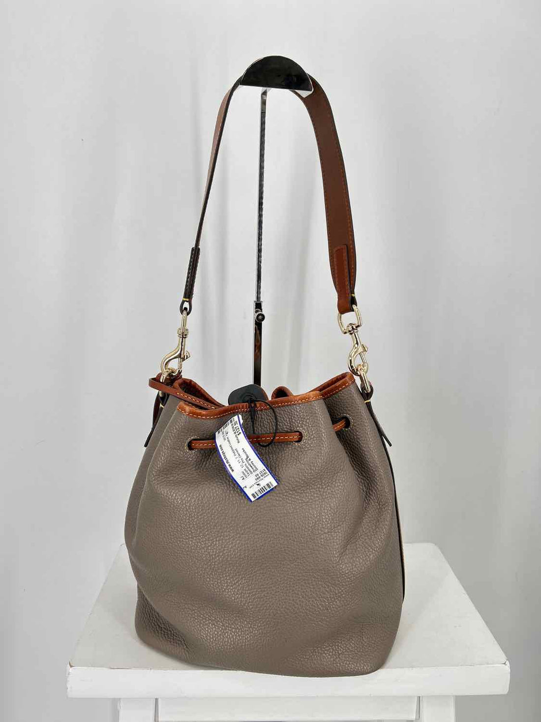 Dooney & Bourke Taupe Pebbled Leather Hobo