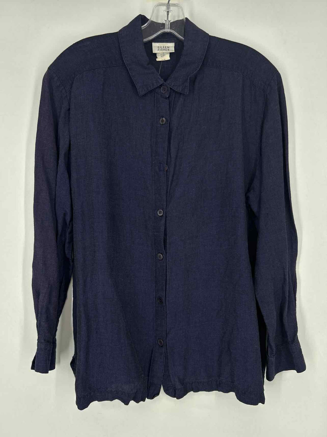 Eileen Fisher Size L Purple Linen Blend Long Sleeve