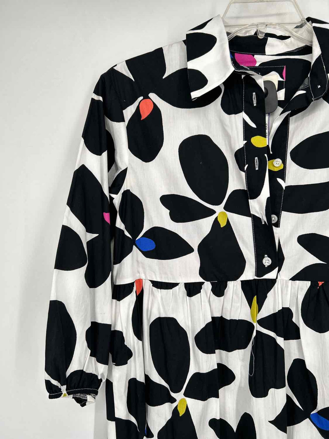 Maeve NWT Size XXS White & Black Print Long Sleeve Dress