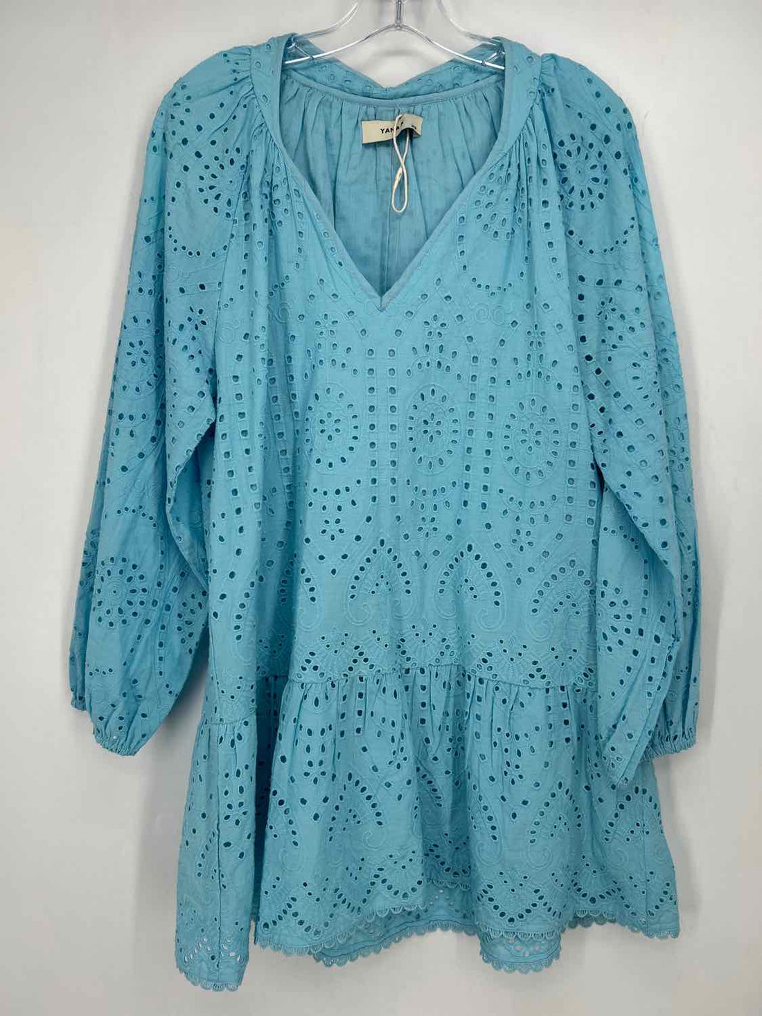 YANA K Size XS Light Blue Eyelet NWT Dress