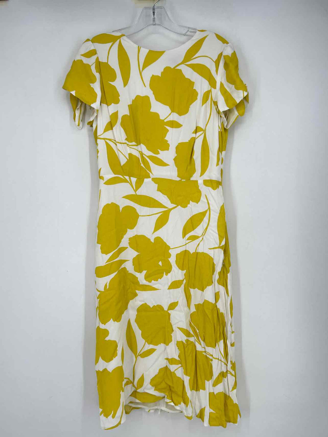 Ann Taylor Size 4 White & Yellow Short Sleeve Dress