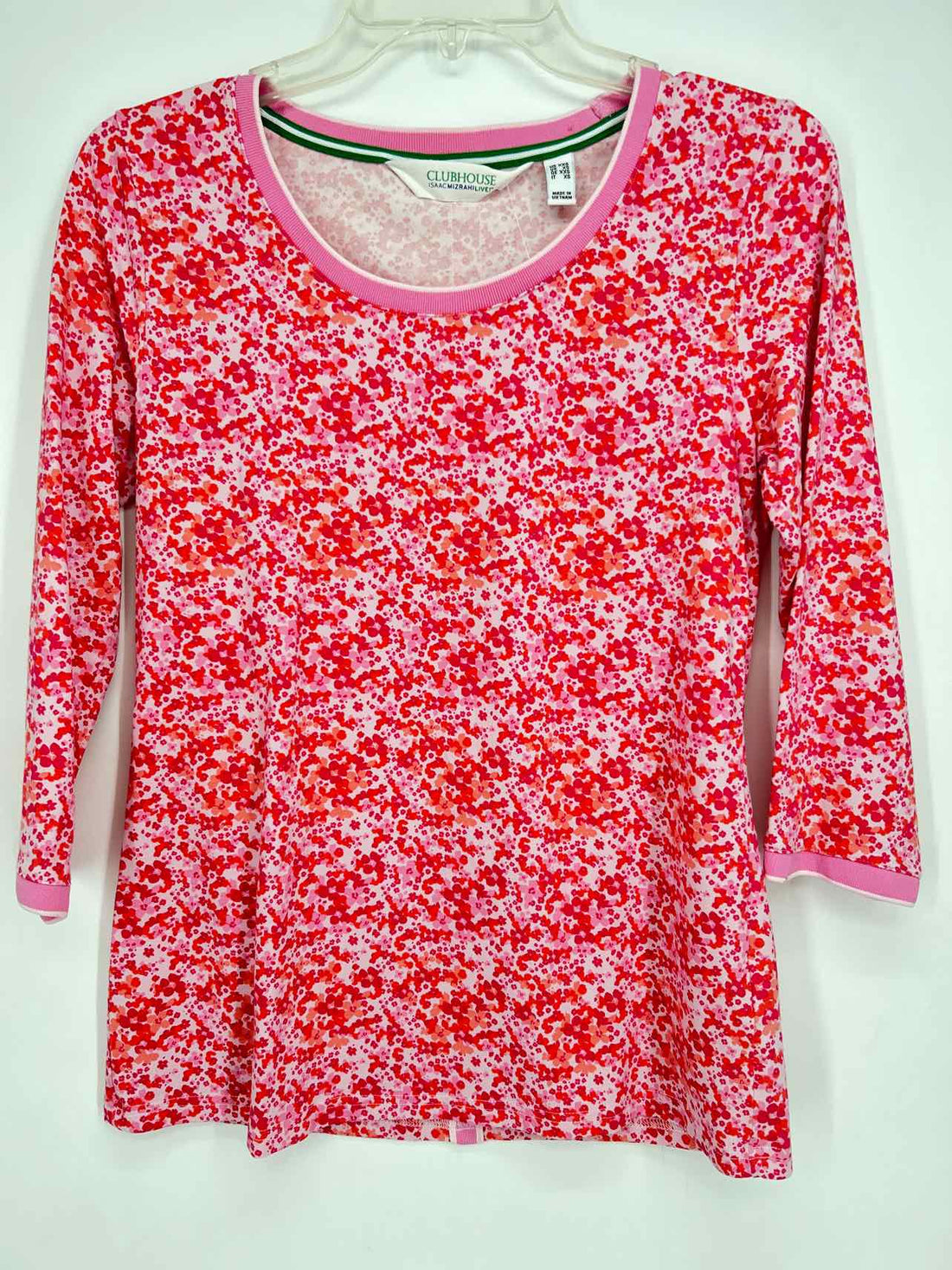 Isaac Mizrahi Size XXS Pink Print Long Sleeve