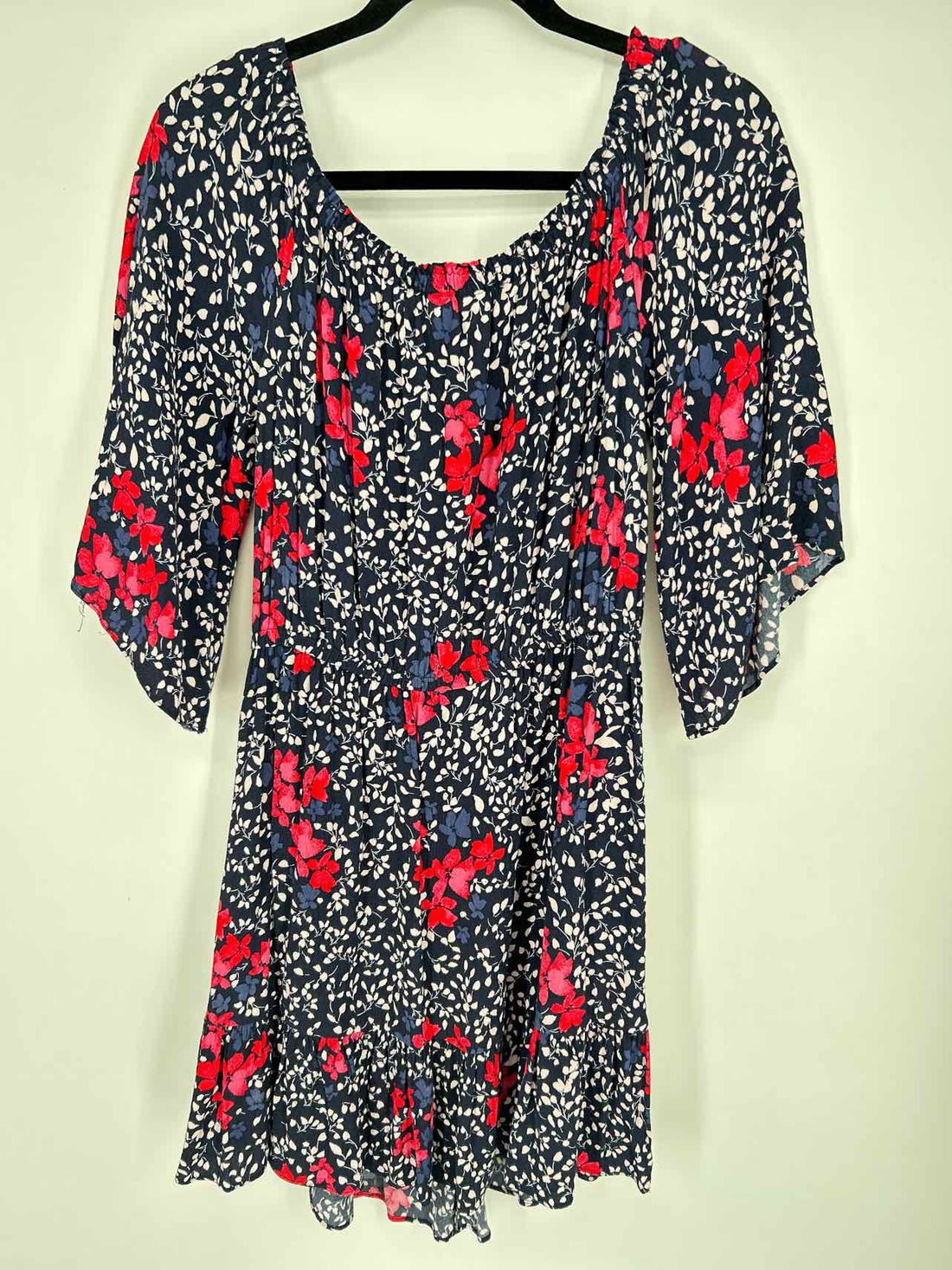 Gap Size M Navy Floral Long Sleeve Dress