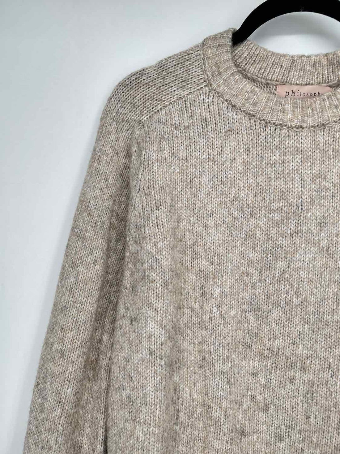 Philosophy Size S Heathered Beige Sweater