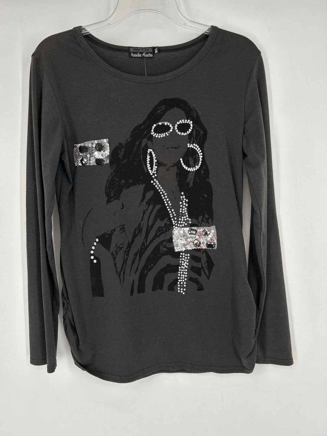 Amelia Austin Size M/L Dark Gray Vintage Long Sleeve
