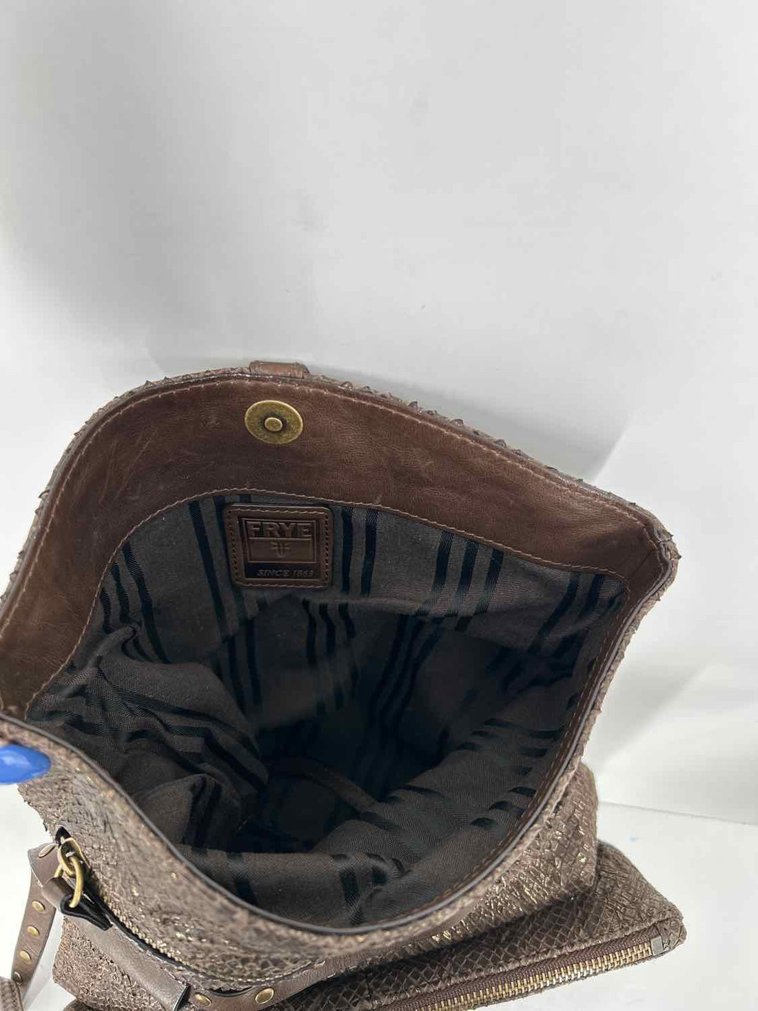 Frye Brown Genuine Leather Pre Owned Crossbody